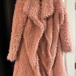 Blush Pink Faux Fur Teddy Coat | Cozy Statement Jacket